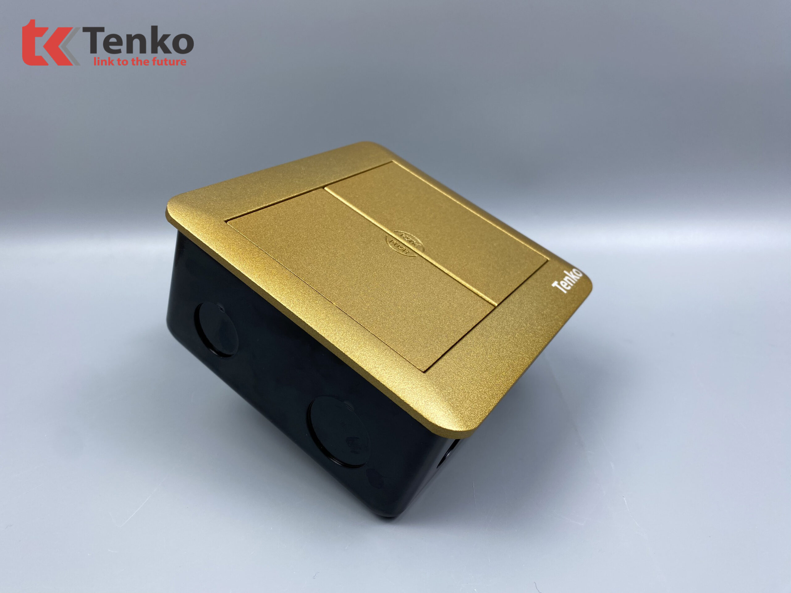 Ổ Cắm Điện Âm Sàn Kèm Cổng Mạng, Cổng Âm Thanh và MIDI 8PIN Tenko TK-DS-111S08 Vàng