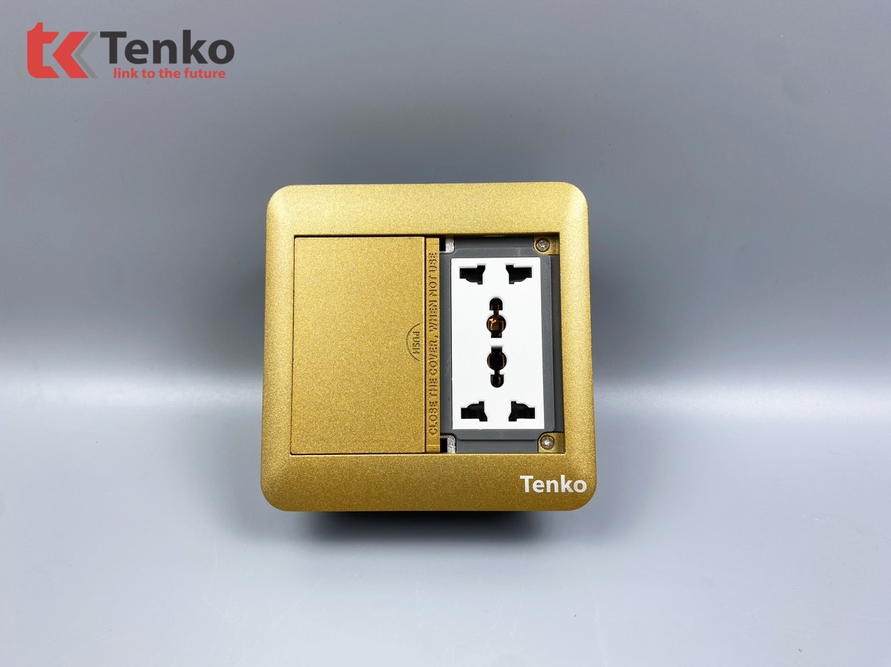 Ổ Cắm Điện Âm Sàn Kèm Cổng Mạng, Cổng Âm Thanh và MIDI 8PIN Tenko TK-DS-111S08 Vàng