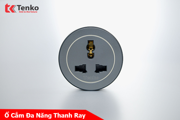 Ổ Cắm Điện 3 Chấu Đa Năng Cho Thanh Ray Màu Xám TK-R06X