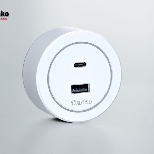 Ổ Cắm USB Type A và Type C Cho Thanh Ray Chính Hãng Tenko TK-RU01-T