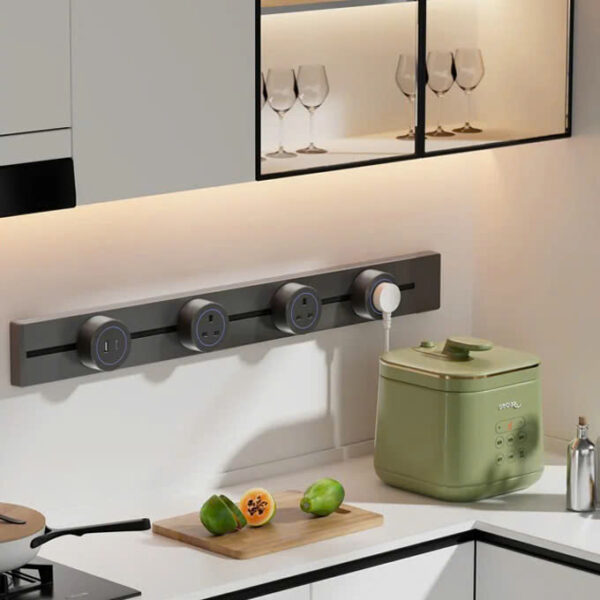 Thanh Ray Ổ Cắm Dạng Trượt Thông Minh 40cm Chính Hãng Tenko TK-RA40 Màu Xám