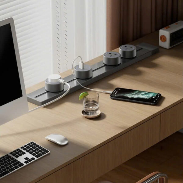 Thanh Ray Ổ Cắm Dạng Trượt Thông Minh 40cm Chính Hãng Tenko TK-RA40 Màu Xám