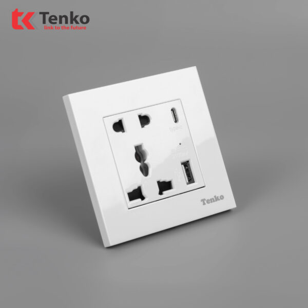 Ổ Cắm Điện Kèm Cổng USB Sạc Chính Hãng Tenko TK-TT-44