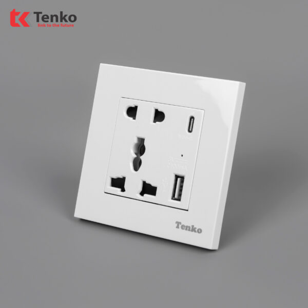Ổ Cắm Điện Kèm Cổng USB Sạc Chính Hãng Tenko TK-TT-44
