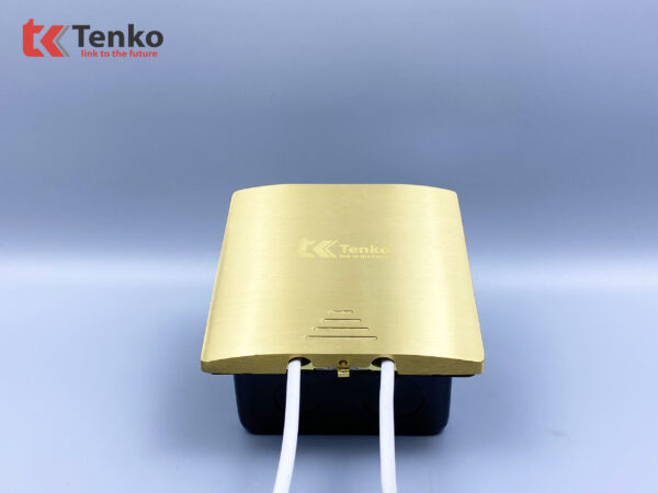 Ổ Cắm Điện Âm Sàn Chống Nước Kèm Cổng MIDI 8PIN Tenko TK-J06-12 Vàng