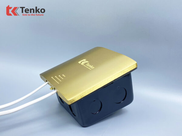 Ổ Cắm Điện Âm Sàn Chống Nước Kèm Cổng MIDI 8PIN Tenko TK-J06-12 Vàng