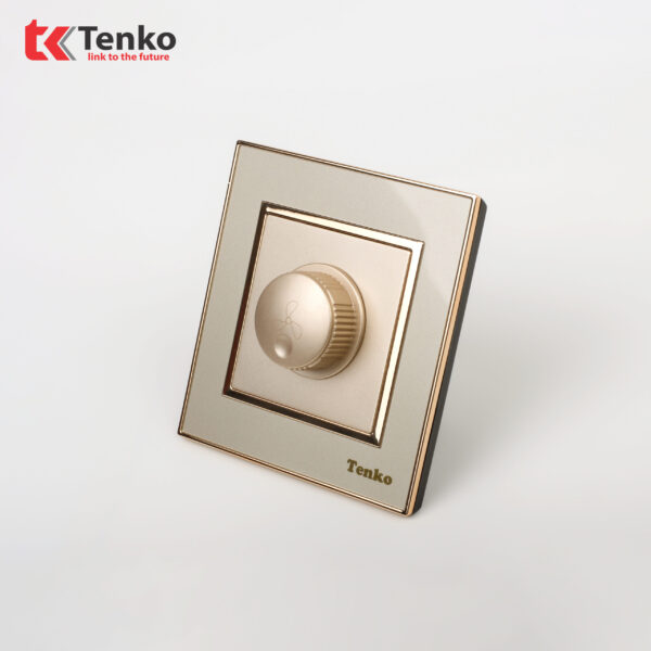 Chiết Áp Quạt Âm Tường Mặt Nhựa Vàng Viền Vàng TK-F66-62