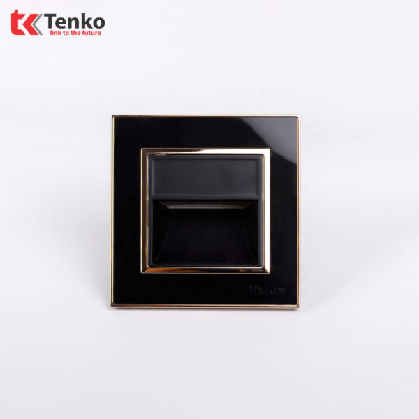 Đèn LED Âm Tường Mặt Nhựa Đen Viền Vàng Tenko TK-F66-93