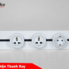 Thanh ray 2 ổ cắm 3 chấu kết hợp ổ cắm chìm chuẩn Đức nhiều kích thước 30cm, 40cm, 50cm