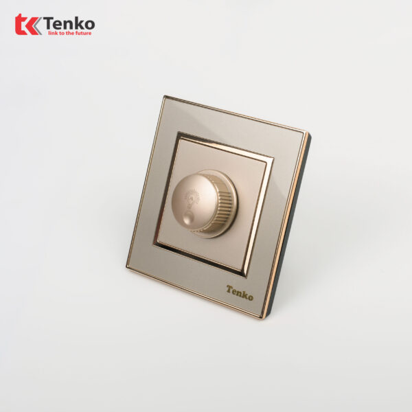 Chiết Áp Đèn 300W Âm Tường Mặt Nhựa Vàng Tenko TK-F66-61