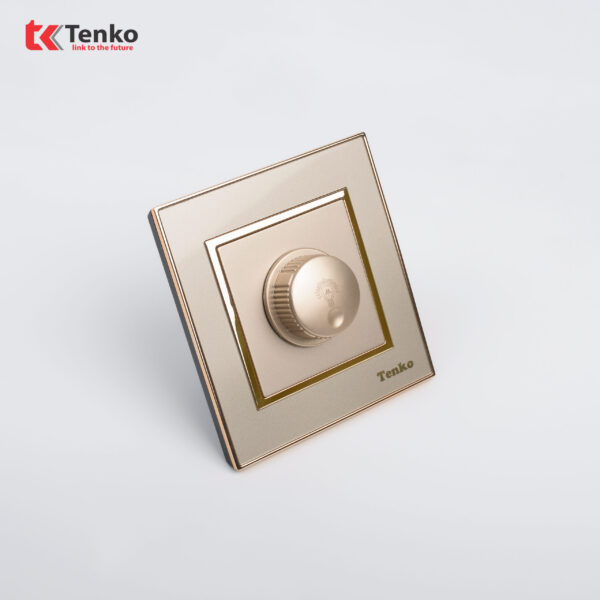 Chiết Áp Đèn 300W Âm Tường Mặt Nhựa Vàng Tenko TK-F66-61