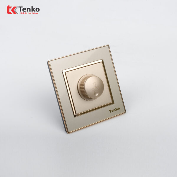 Chiết Áp Quạt Âm Tường Mặt Nhựa Vàng Viền Vàng TK-F66-62