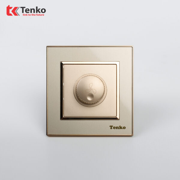 Chiết Áp Quạt Âm Tường Mặt Nhựa Vàng Viền Vàng TK-F66-62