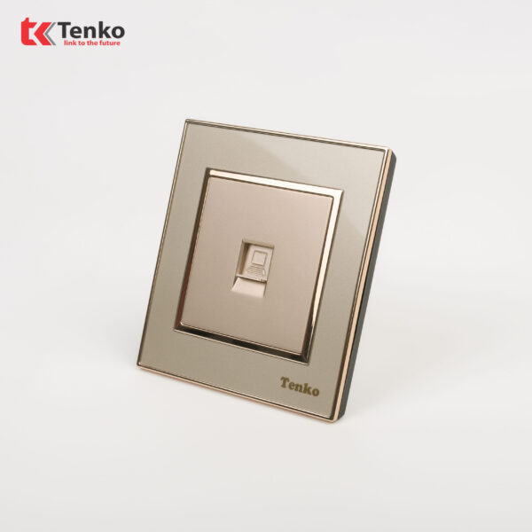 Ổ Cắm Mạng LAN (RJ45) Mặt Nhựa Vàng Tenko TK-F66-50