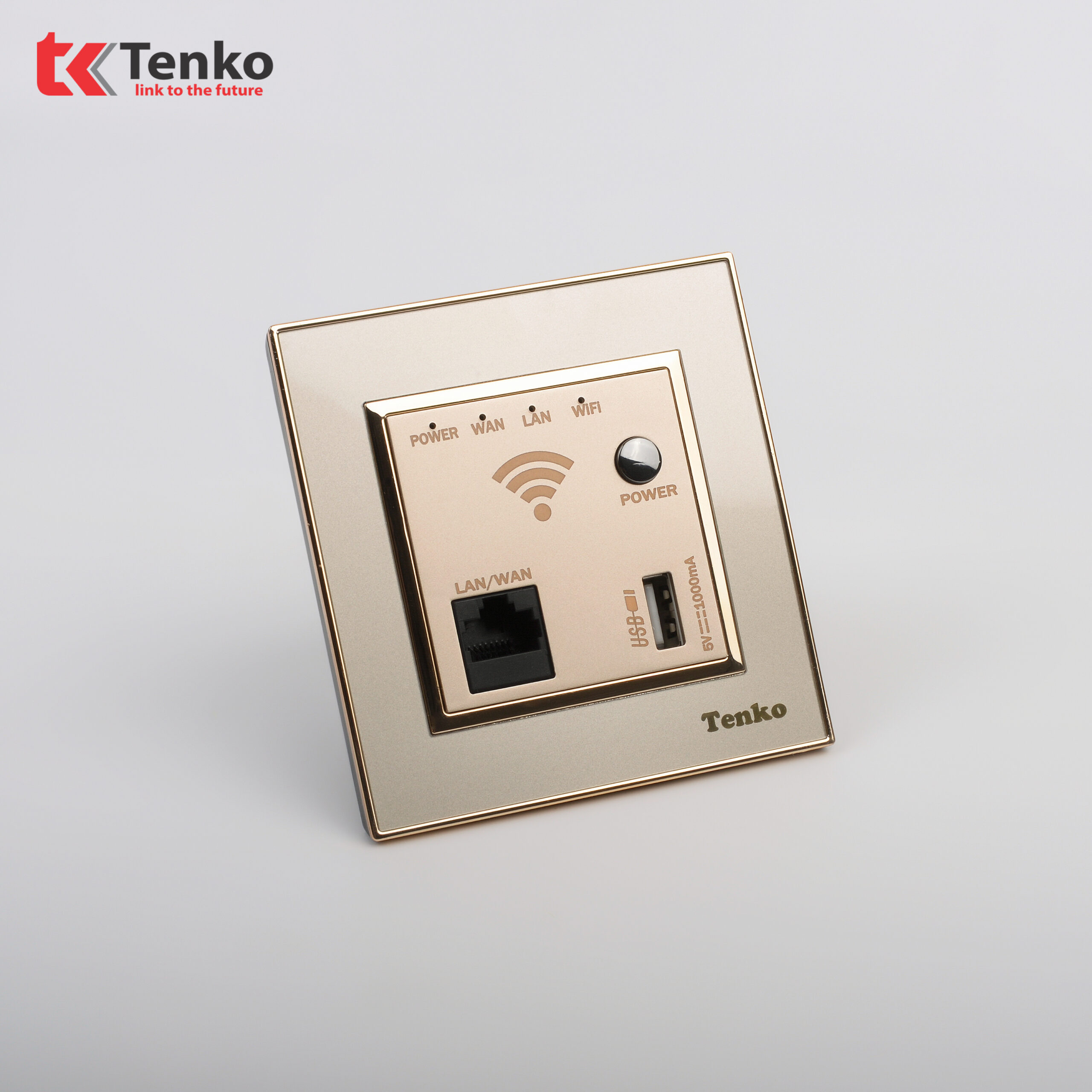 Ổ Wifi Âm Tường Mặt Nhựa Vàng Tenko TK-F66-69