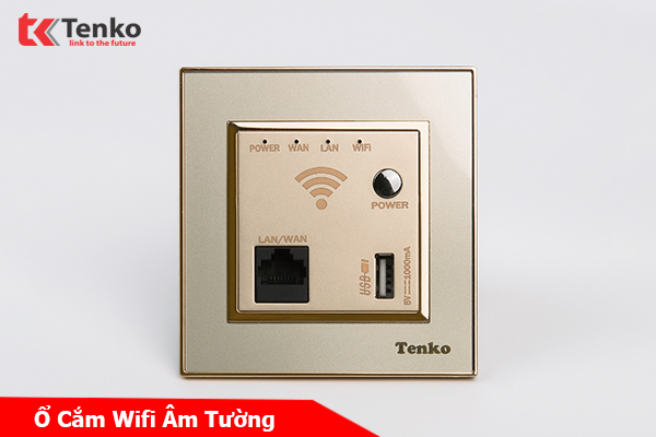 Ổ Wifi Âm Tường Mặt Nhựa Vàng Tenko TK-F66-69