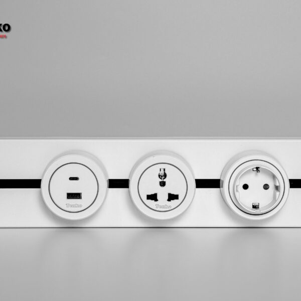 Thanh Ray Ổ Cắm Đa Năng Tenko TK-RA40-06 Màu Trắng Dạng Trượt Thông Minh