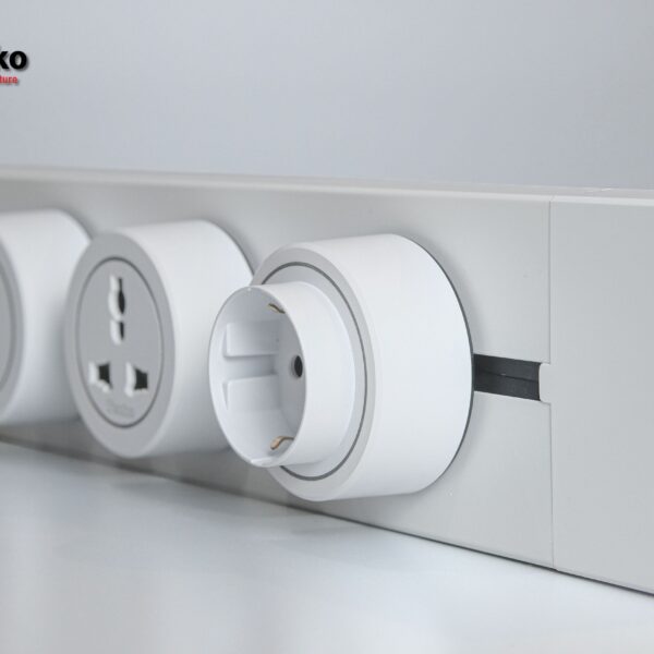 Thanh Ray Ổ Cắm Đa Năng Tenko TK-RA40-06 Màu Trắng Dạng Trượt Thông Minh
