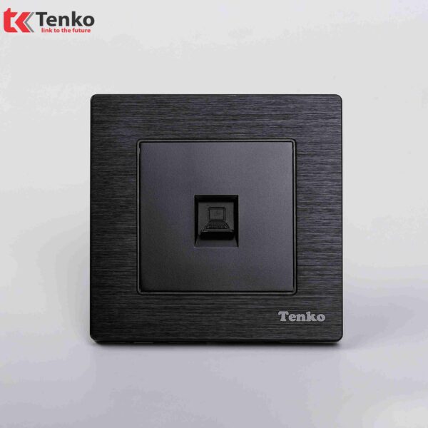 Ổ cắm mạng LAN Mặt Nhôm Phay Tenko TK-F71B-50 Đen