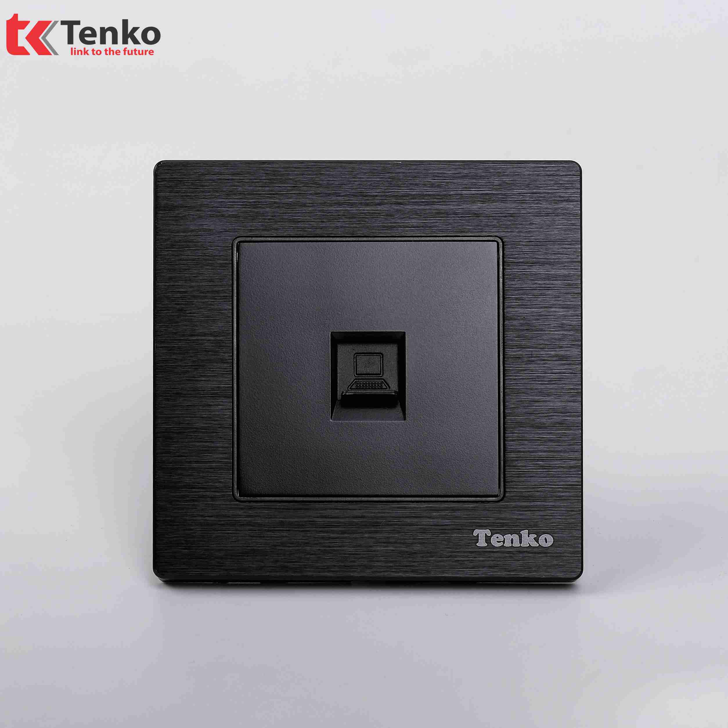 Ổ cắm mạng LAN Mặt Nhôm Phay Tenko TK-F71B-50 Đen