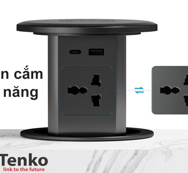 Ổ Điện Âm Bàn Đảo Bếp Chính Hãng Tenko TK-HX10 Đen