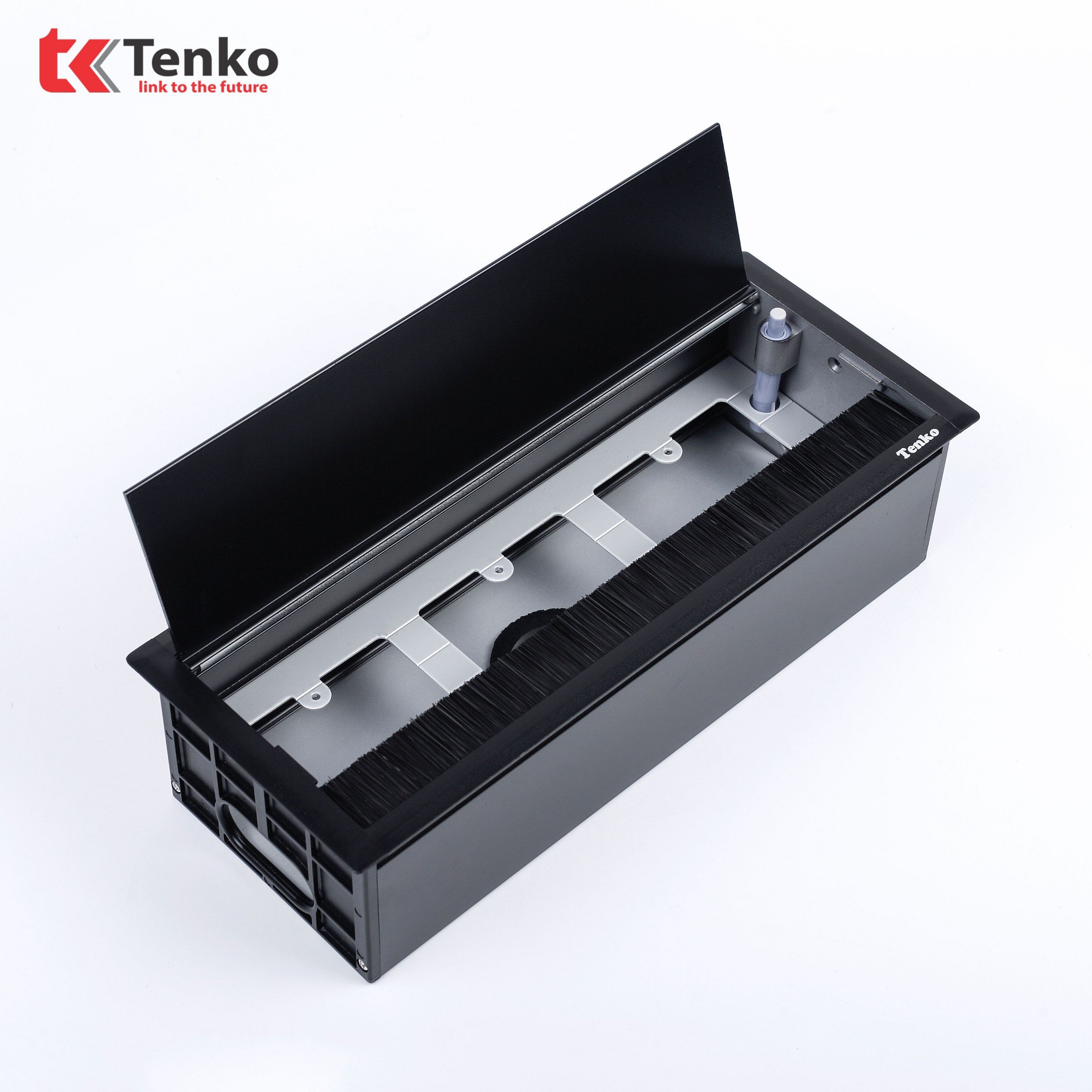 Hộp Điện Nhôm Âm Bàn – Đế Âm Lắp Ổ Cắm Điện Bàn Họp Tenko TK-AB3S Đen