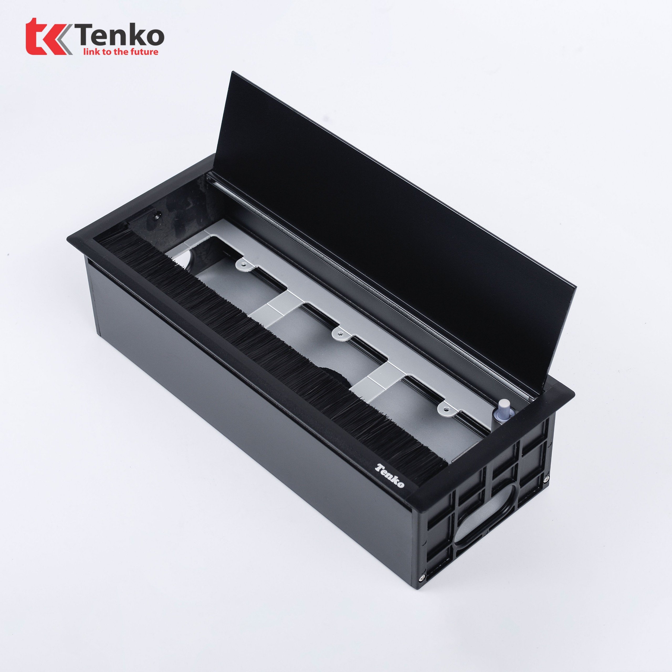Hộp Điện Nhôm Âm Bàn – Đế Âm Lắp Ổ Cắm Điện Bàn Họp Tenko TK-AB3S Đen
