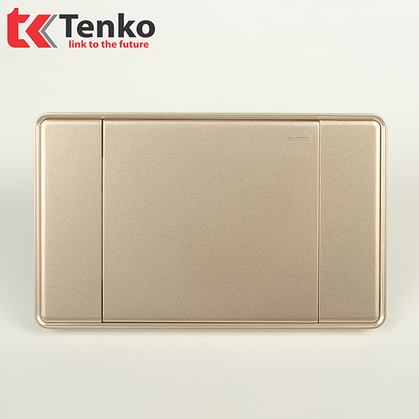 Công Tắc 1 Nút Tràn Viền Nhựa Cao Cấp Chính Hãng Tenko TK-C1-01 Vàng Viền Vàng