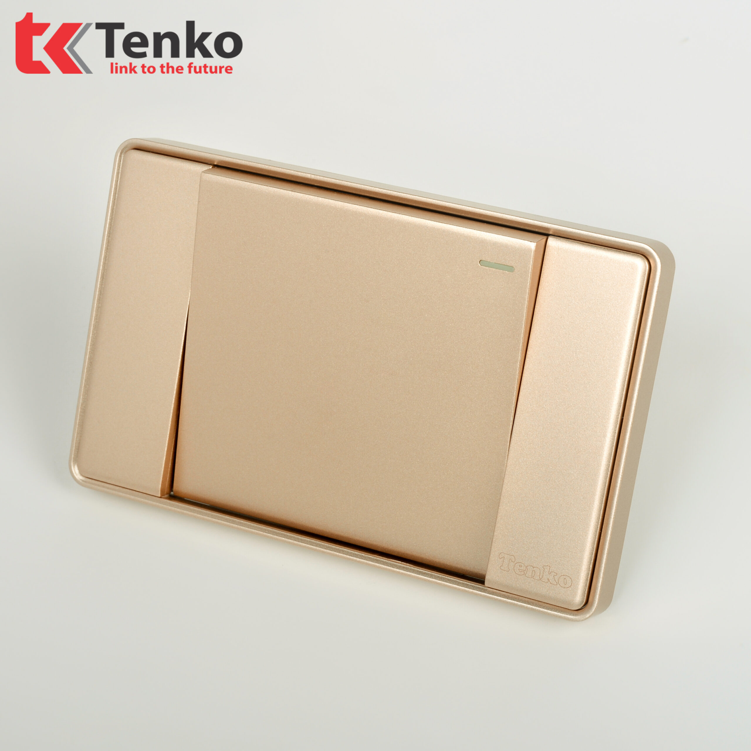 Công Tắc 1 Nút Tràn Viền Nhựa Cao Cấp Chính Hãng Tenko TK-C1-01 Vàng Viền Vàng