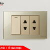 Công tắc + ổ cắm điện 2 chấu âm tường