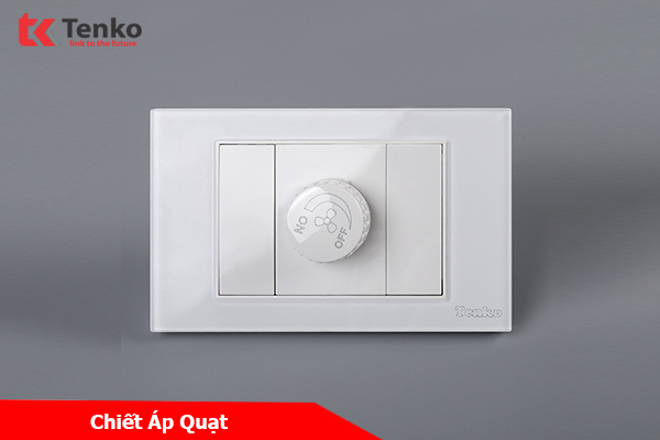Chiết Áp Quạt Âm tường Mặt Kính Cường Lực Tenko TK-C18-086 Trắng