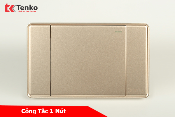 Công Tắc 1 Nút Tràn Viền Nhựa Cao Cấp Chính Hãng Tenko TK-C1-01 Vàng Viền Vàng