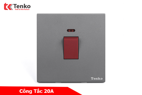 Công Tắc 20A Tràn Viền Nhựa Cao Cấp Màu Xám Chính Hãng Tenko TK-T8-88
