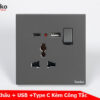 Ổ Cắm 3 Chấu + USB +Type C Kèm Công Tắc tràn viền