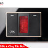 Công tắc 20A và công tắc đơn mặt kính cường lực Tenko