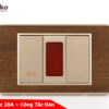 Công Tắc 2 Cực 20A Cho Bình Nóng Lạnh - Điều Hoà Mặt Vân Gỗ TK-C6-081
