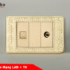 Ổ Cắm LAN và TIVI Mặt Hoa Văn Đồng Nguyên Khối TENKO TK-C8-075
