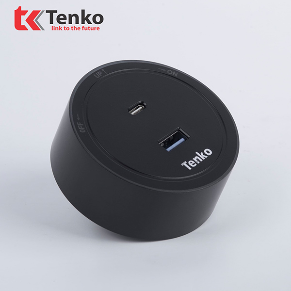 Ổ Cắm USB Sạc Type A và Type C Cho Thanh Ray Tenko TK-RU01-Đ Màu Đen