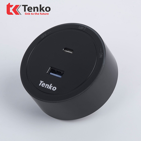 Ổ Cắm USB Sạc Type A và Type C Cho Thanh Ray Tenko TK-RU01-Đ Màu Đen