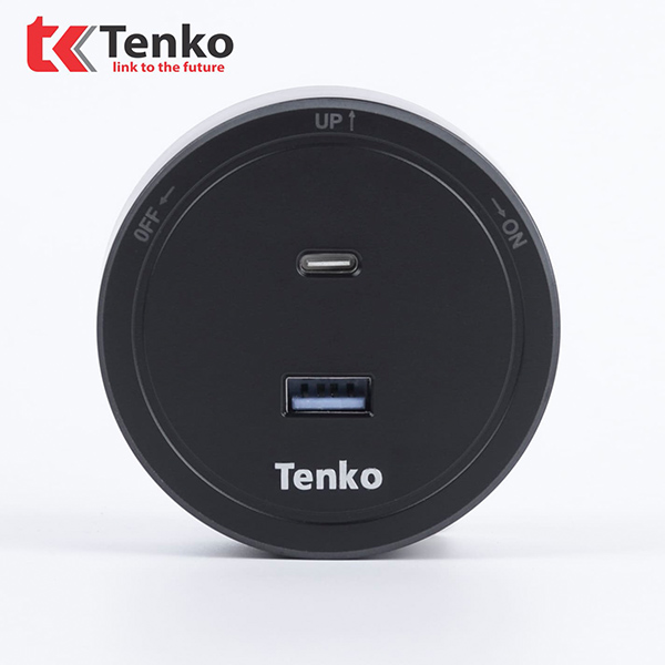 Ổ Cắm USB Sạc Type A và Type C Cho Thanh Ray Tenko TK-RU01-Đ Màu Đen