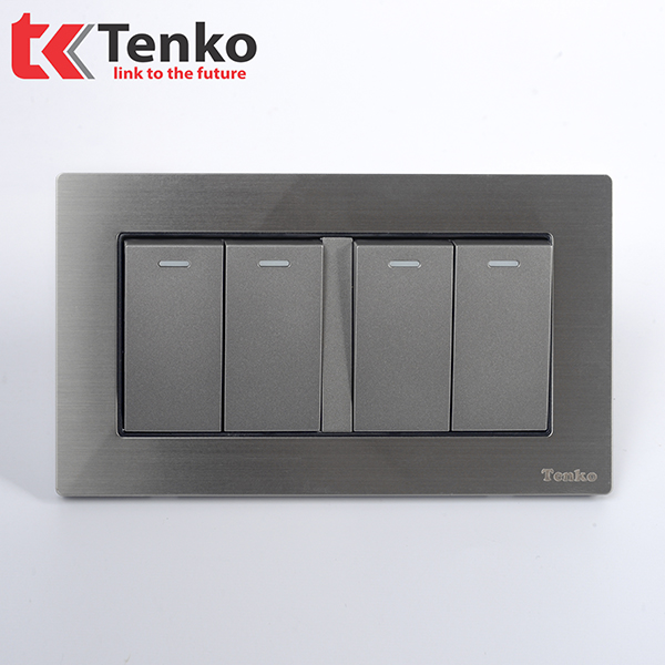 Công Tắc 2 Nút Mặt Kim Loại Tenko TK-KL2-02