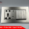 Công tắc 4 nút + ổ cắm USB+ Type C TK-KL2
