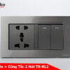 Công tắc 2 nút + Ổ Cắm TK-KL2