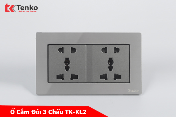 Ổ Cắm Đa Năng Mặt Kim Loại Chính Hãng Tenko TK-KL2-18