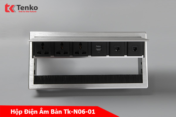 Nắp Ổ Cắm Điện Âm Bàn Tích Hợp Mạng LAN Tenko TK-N06-01 Màu Bạc