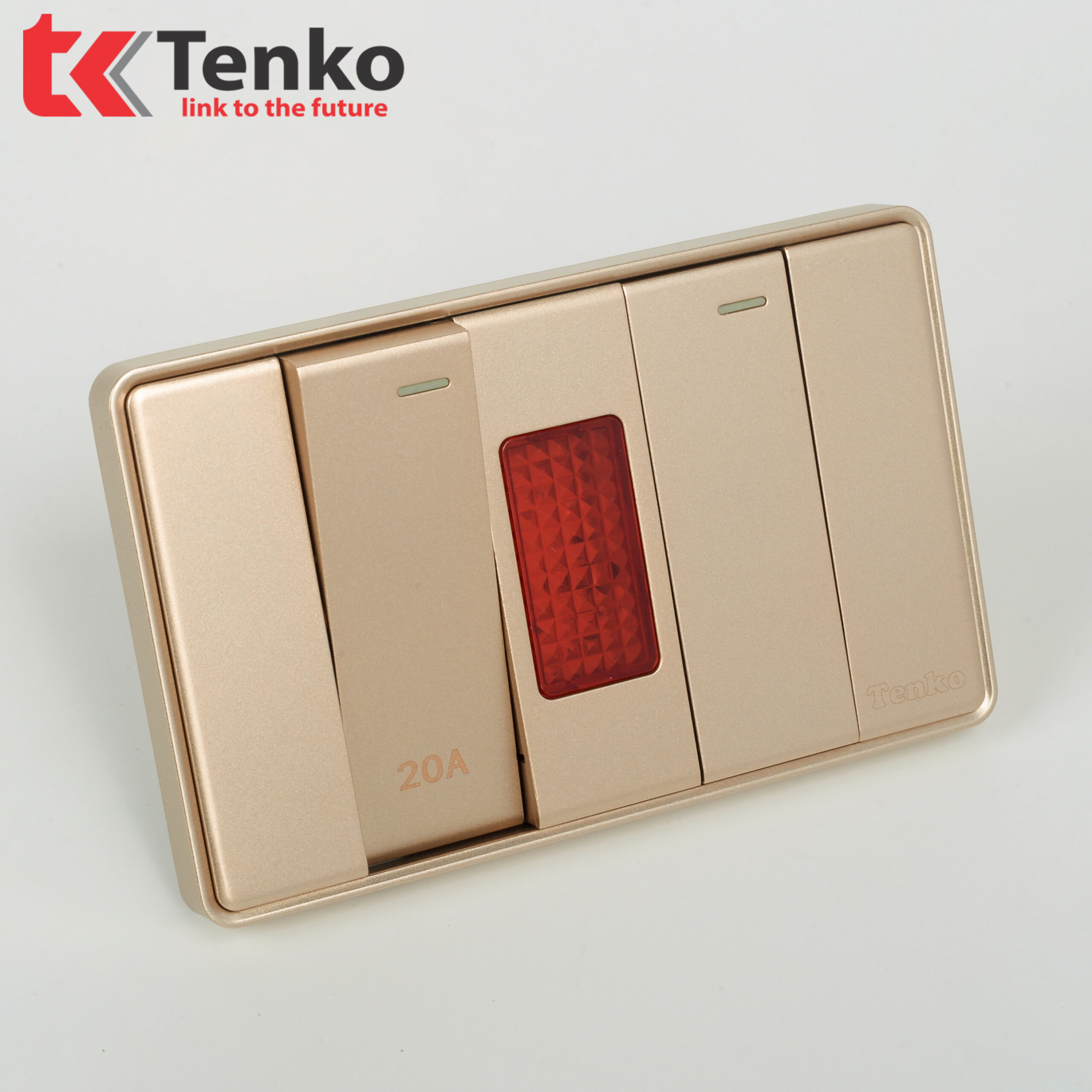 Công Tắc 20A Và Công Tắc Đơn Âm Tường Chính Hãng Tenko TK-C1-081 Vàng Viền Vàng