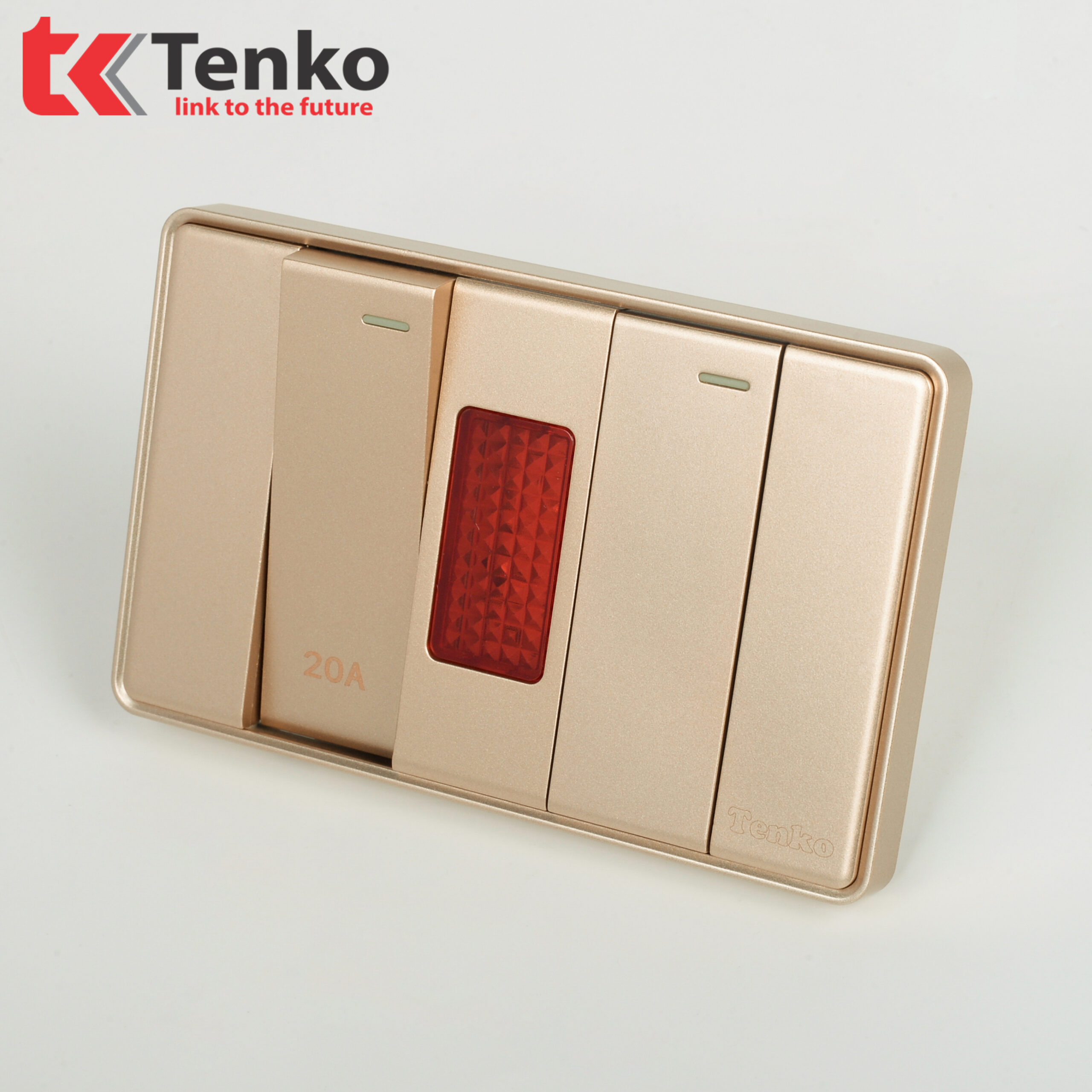 Công Tắc 20A Và Công Tắc Đơn Âm Tường Chính Hãng Tenko TK-C1-081 Vàng Viền Vàng