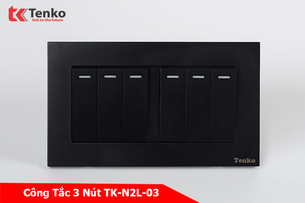 Công Tắc 3 Nút Đa Năng Âm Tường Mặt Nhựa Chính Hãng Tenko TK-N2L-03