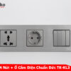 Công Tắc 4 Nút + Ổ Cắm Điện Chuẩn Đức TK-KL3