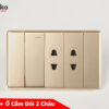 Công Tắc + Ổ Cắm Đôi 2 Chấu TK-C1